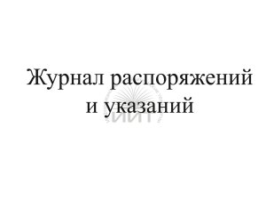 Журнал распоряжений и указаний